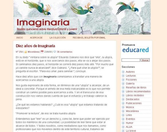 Revista Imaginaria cumple 10 años en la red